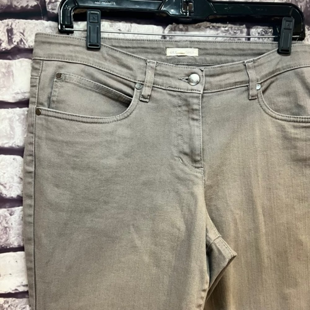 Eileen Fisher Straight-Leg Jeans in Olive Taupe